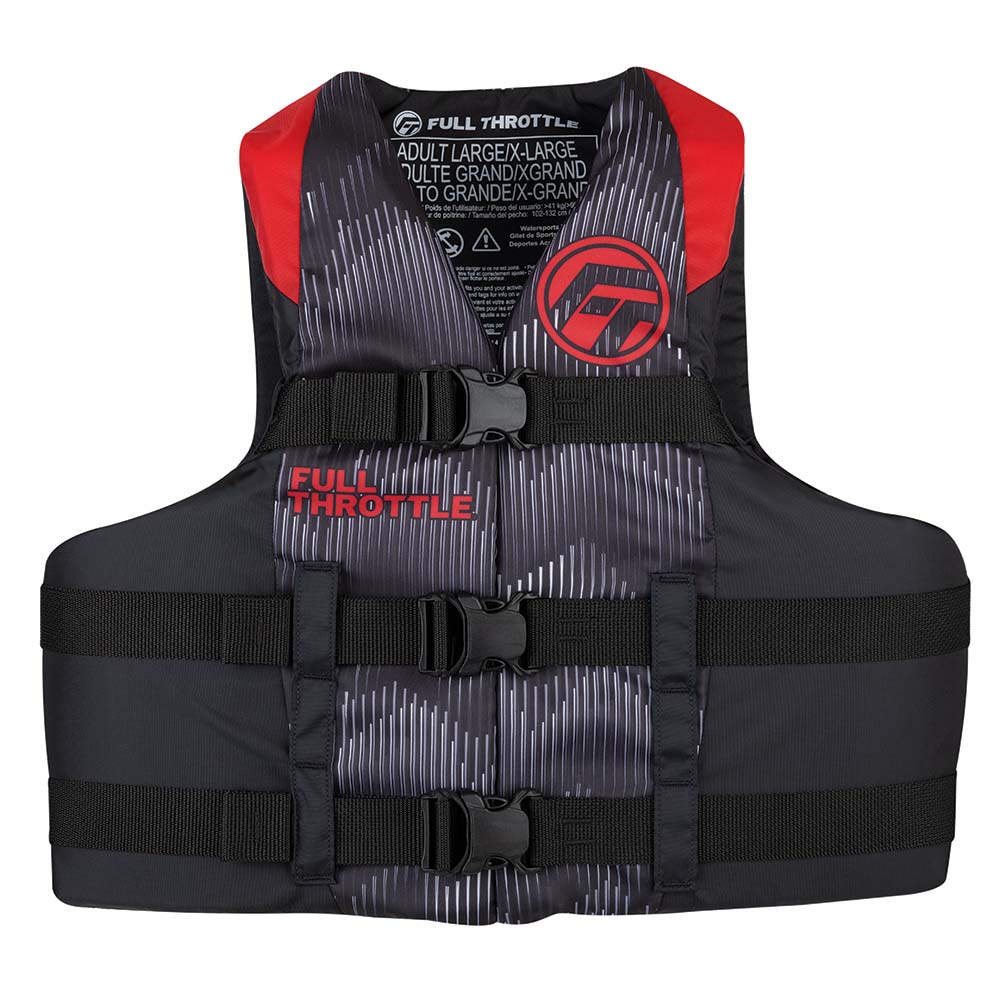 Full Throttle Adult Nylon Life Jacket  LXL  RedBlack 11220010005022