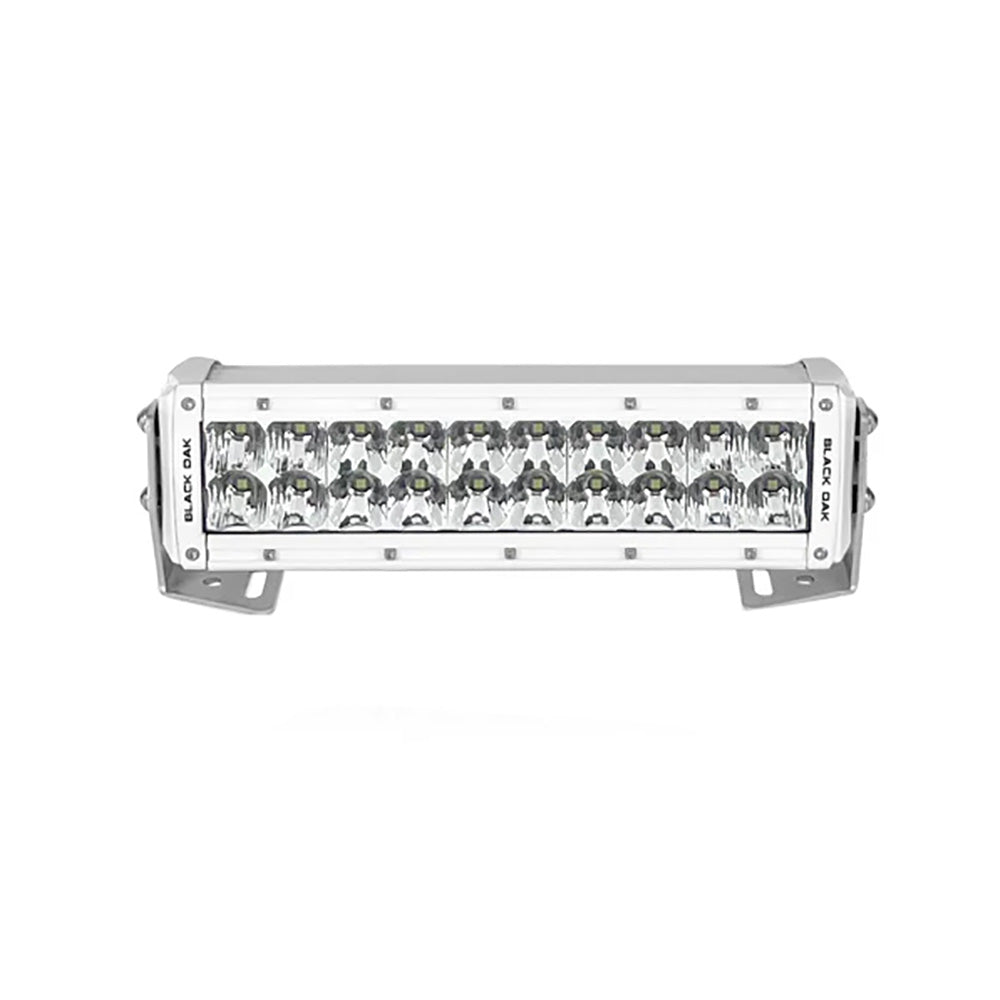 Black Oak Pro Series 30 Double Row 10 LED Light Bar  Combo Optics  White Housing 10CMD5OS