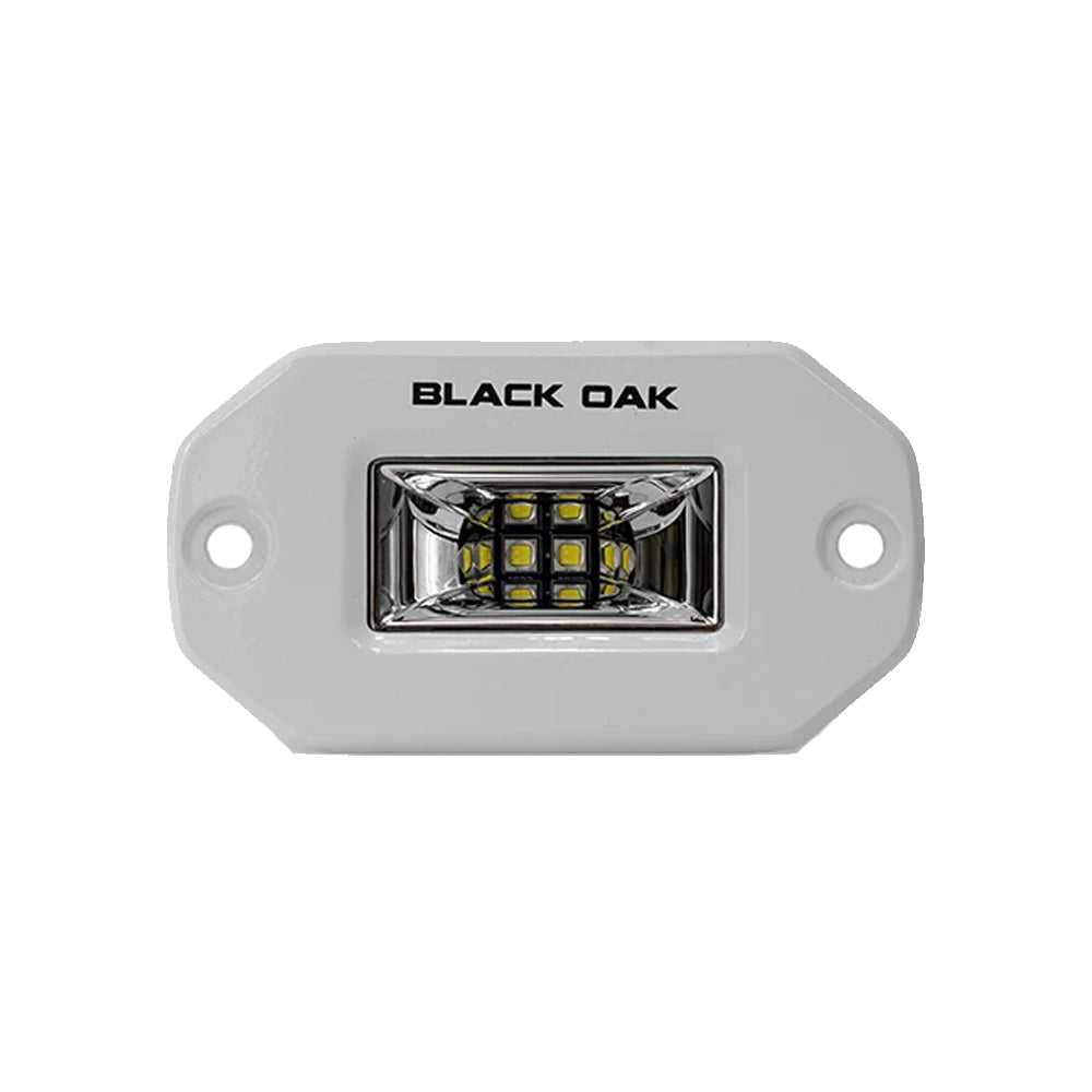 Black Oak 2 Marine Flush Mount Spreader Light  White Housing  Pro Series 30 2FSLSRPOD10CR
