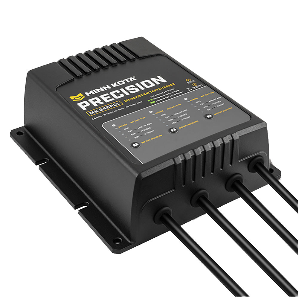 Minn Kota OnBoard Precision Charger MK345 PCL 3 Bank x 15 AMP LI Optimized Charger 1833454