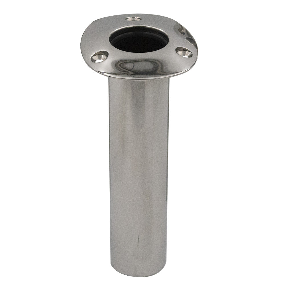 CE Smith 70 Series Standard Flush Mount Rod Holder  0 Degree  Stainless Steel  Cast Bottom  Black Liner 536700C