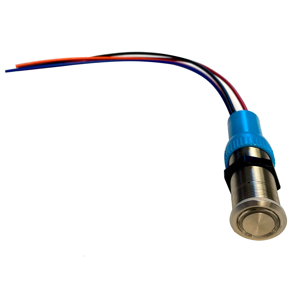 Bluewater 22mm Push Button Switch  OffOnOn Double Momentary Contact  BlueGreenRed LED  4 Lead 905921234