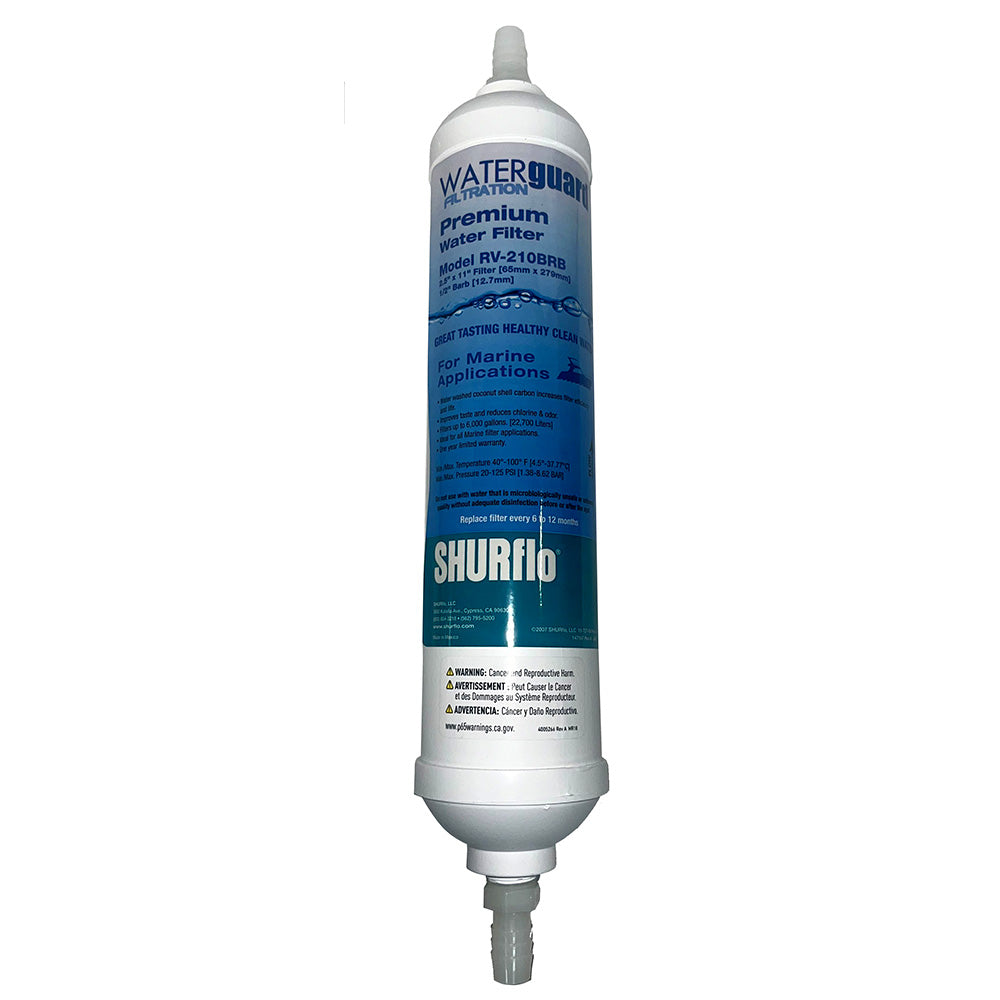 Shurflo by Pentair 11 City Water Entry InLine Filter w14 Barb Fittings RV210BRBA
