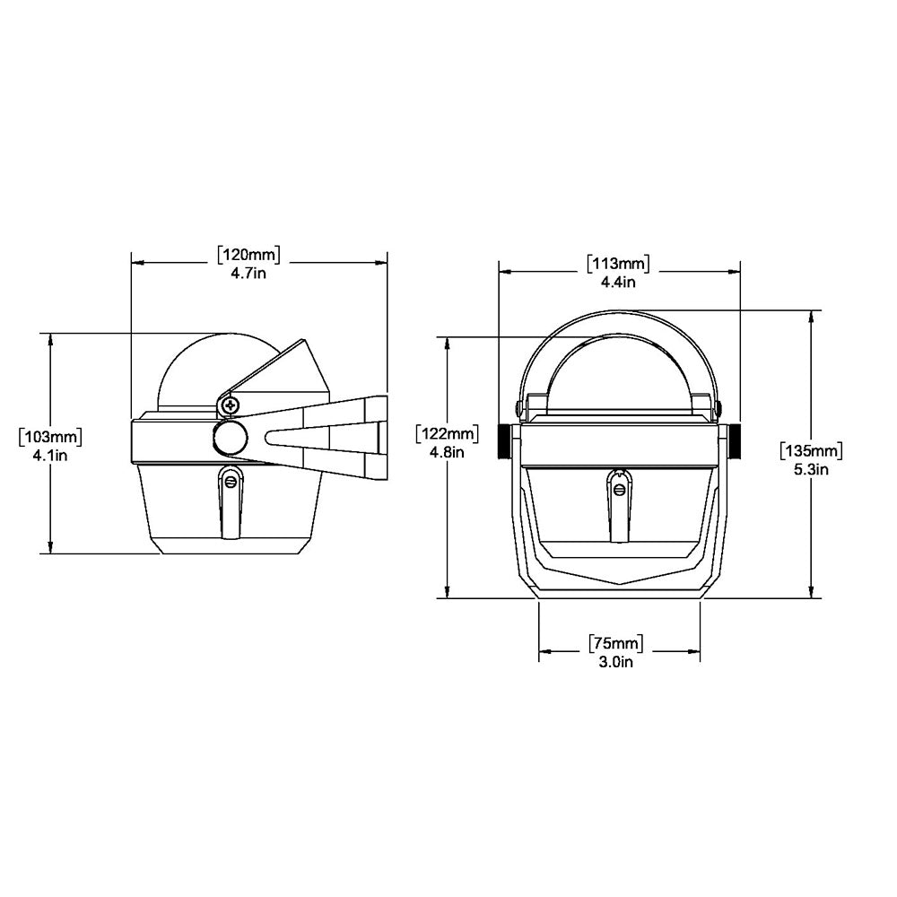 Ritchie RA91 RitchieAngler Compass  Bracket Mount  Gray RA91