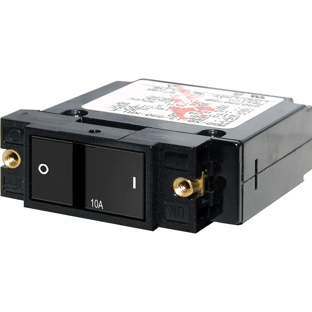 Blue Sea 7402 Single Pole Small Case 2 Flat Rocker Circuit Breaker    10 Amp 7402