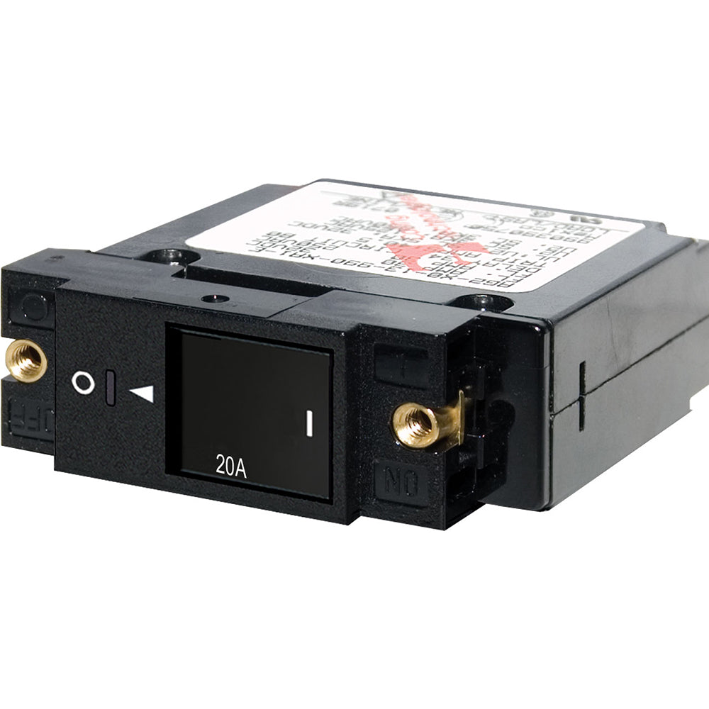 Blue Sea 7429 Single Pole Small Case 2 Slot Reset Rocker Circuit Breaker    20 Amp 7429