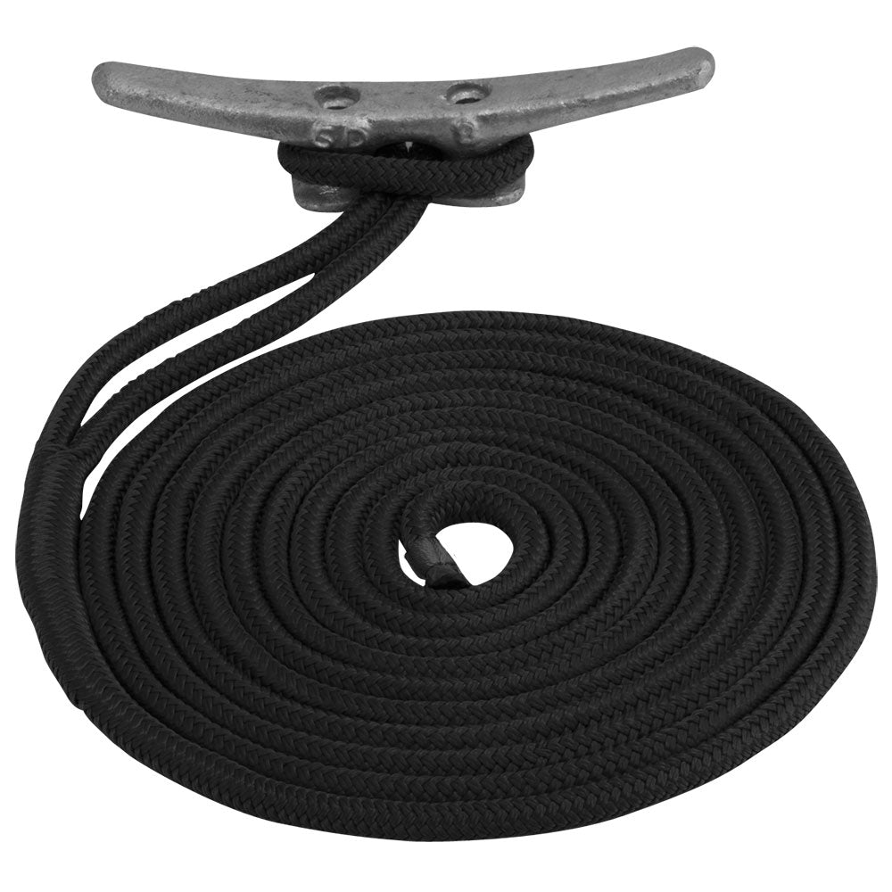 SeaDog Double Braided Nylon Dock Line  58 x 15  Black 302116015BK1