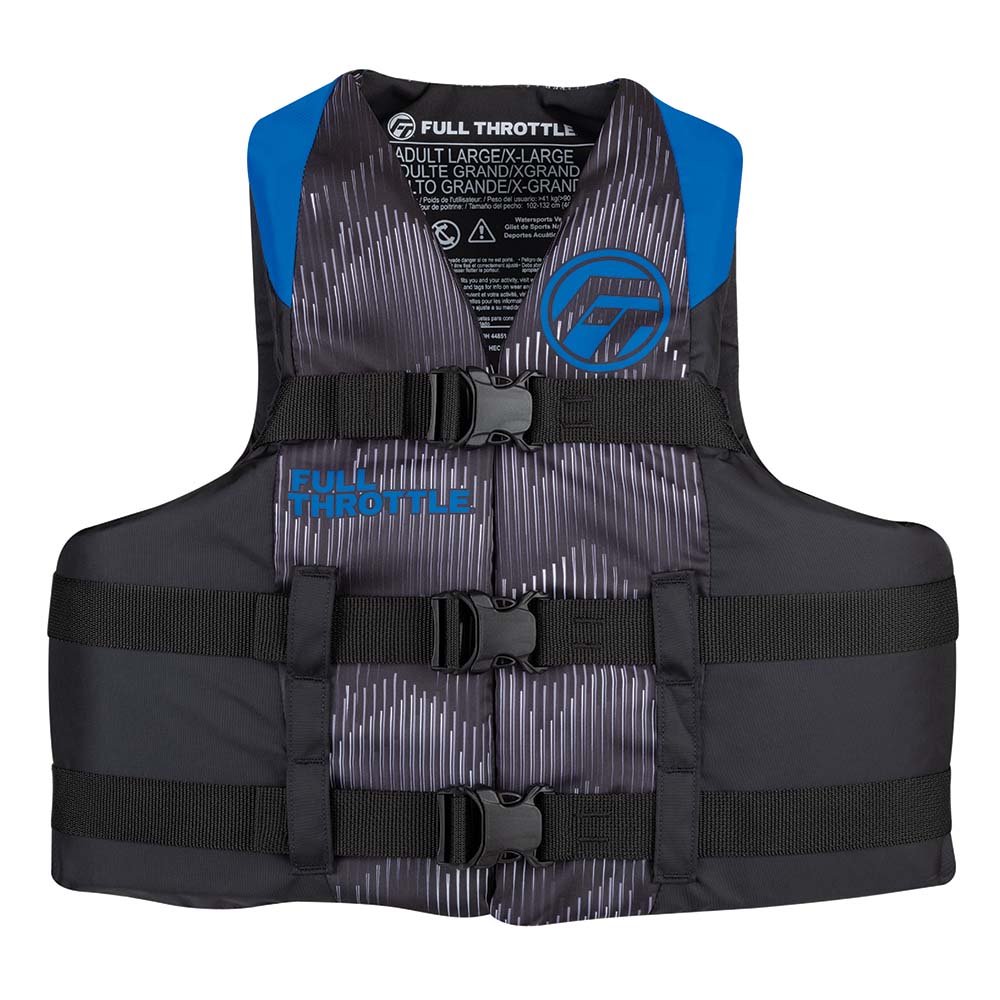 Full Throttle Adult Nylon Life Jacket  2XL4XL  BlueBlack 11220050008022
