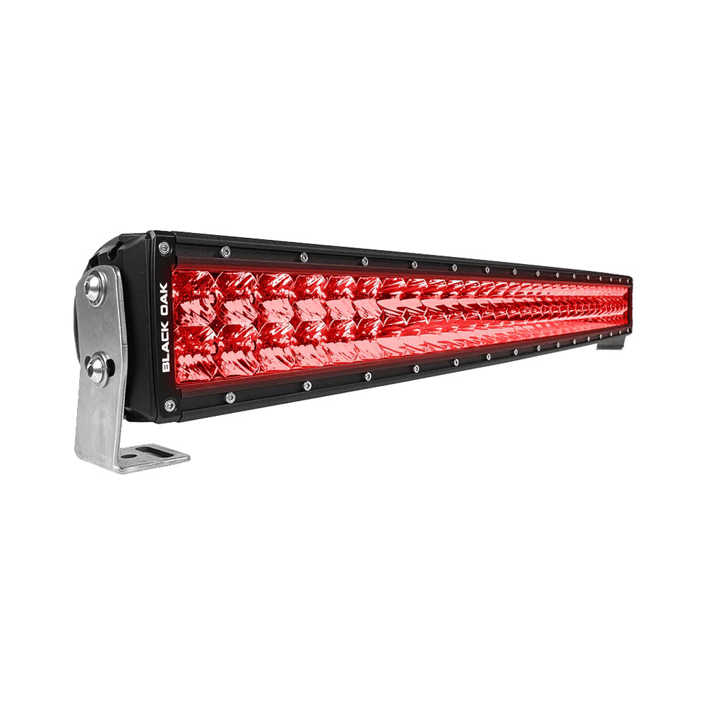 Black Oak 30 Curved Double Row Red LED Predator Hunting Light Bar  Combo Optics  Black Housing  Pro Series 30 30CRD3OS