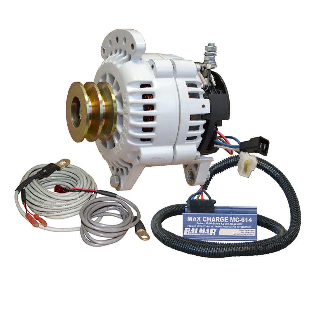 Balmar Alternator 120 AMP Kit 12V 315 Dual Foot Saddle Dual Vee Pulley Regulator  Temp Sensor 60YPMC120DV