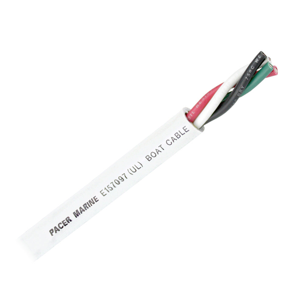 Pacer Round 4 Conductor Cable  100  124 AWG  Black Green Red  White WR124100