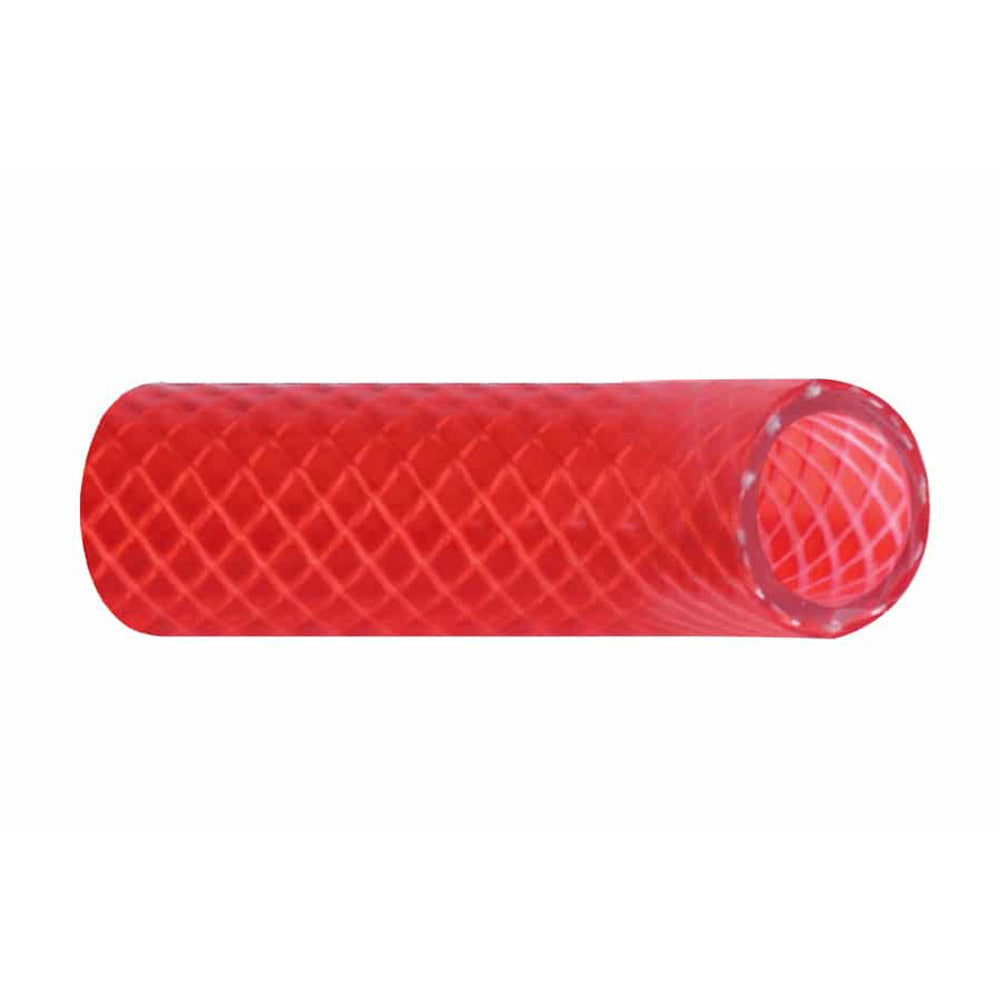 Trident Marine 34 x 50 Boxed Reinforced PVC FDA Hot Water Feed Line Hose  Drinking Water Safe  Translucent Red 1660346